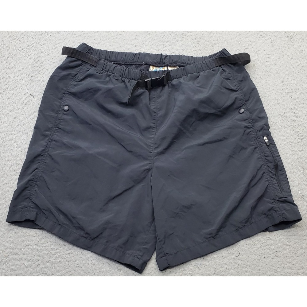 Travel Smith Swim Trunks Shorts Mens Medium Black‎ Lined Belted Waist Outdoor